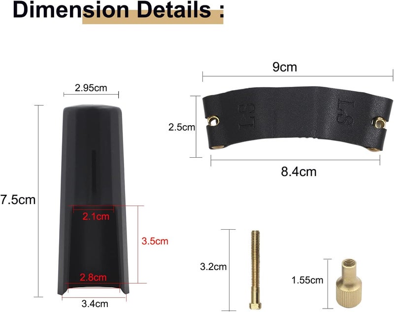 YUNNLEZT Bb Clarinet Leather Ligature and Plastic Clarinet Mouthpiece Cap Ligature Fastener Mouthpiece Cover for Clarinet - Image 2